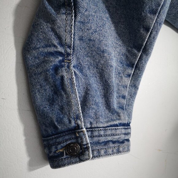 Wild Fable Ladies Size Medium Medium Wash Faux Sherpa Lined Bomber Jean Jacket - Picture 10 of 13